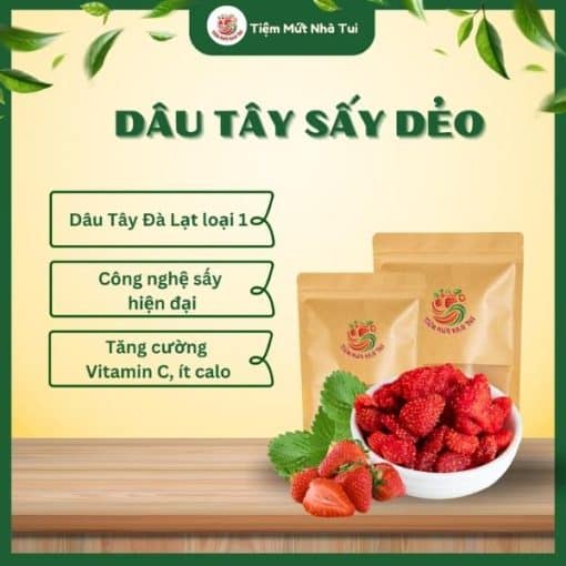 Dâu tây sấy dẻo không chỉ mang lại hương vị thơm ngon mà còn mang lại nhiều lợi ích sức khỏe quý giá. Một trong những lợi ích nổi bật là hàm lượng cao chất chống oxy hóa, như anthocyanin và ellagic acid