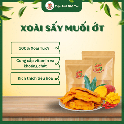 Xoài sấy muối ớt hương vị độc đáo, ngon miệng